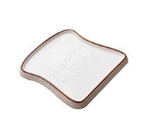 Hooshion Ceramic Toast Plate - Bread, Sushi, Dessert & Cheese Plates in Brown
