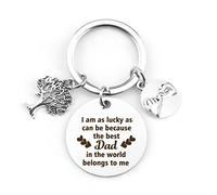 Hoosmoon Fathers Day Dad Gifts from Daughter Son, Keyring, Father's for Dad, Presents, Birthday Personalised Gifts, Who Wants Nothing, 10x3x0.5 cm