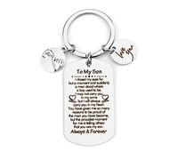Hoosmoon Son Gifts, Son Keyring, Inspirational Gifts for Son, Encouragement Son Birthday Gifts from Mum Dad, Son Christmas Graduation Gifts, Personalized Son Keyring Presents 10x3x0.5 cm