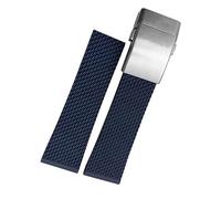 hoosouk 22mm 24mm Braided Rubber Watchband For Breitling Avenger Superocean Heritage Watch Strap Braceles Replacement Accessories(Blue 1 silver,22mm)