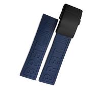 hoosouk 22mm 24mm Braided Rubber Watchband For Breitling Avenger Superocean Heritage Watch Strap Braceles Replacement Accessories(Dark Blue black,24mm)