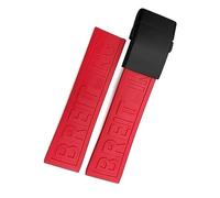 hoosouk 22mm 24mm Braided Rubber Watchband For Breitling Avenger Superocean Heritage Watch Strap Braceles Replacement Accessories(Red 2 black,24mm)