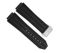hoosouk For Hublot Big Bang Authentic Watchband Stainless steel Buckle Men Rubber Strap 25 * 19mm(Diamond)