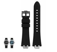 hoosouk Rubber Watch Band For MAURICE LACROIX AIKON AI6008 AI6038/1108/6007 AI6058 Men's Strap Quick Release Bracelet(Blackb,AI6007mm-AI1108mm)
