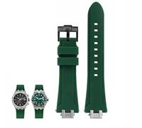 hoosouk Rubber Watch Band For MAURICE LACROIX AIKON AI6008 AI6038/1108/6007 AI6058 Men's Strap Quick Release Bracelet(Greenb1,AI6007mm-AI1108mm)