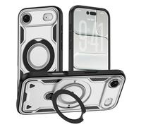 HOOTEK iPhone Air Case Magnetic Compatible with Mag-Safe, Military Grade Drop Protection, Scratch-Resistant Shockproof Slim Case Cover for iPhone 17 Air (6.5 inch) with Kickstand 360° Rotatable, Gray