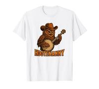 Hootenanny Owl Cowboy Banjo Player Funny Country Music T-Shirt