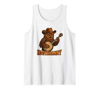 Hootenanny Owl Cowboy Banjo Player Funny Country Music Tank Top