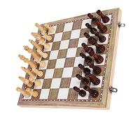 HOOTNEE 1 Set Folding Wooden International Chess Game Board with Portable and for and Travel present for Board Game Enthusiasts