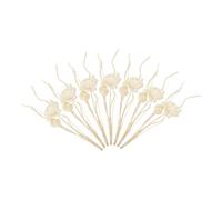 HOOTNEE 1 Set of White Rattan Aromatherapy Diffuser Sticks for Home Decor Replaceable Essential Oil Fragrance Sticks Elegant Dried Rose Bouquet for Room Bedroom and Car