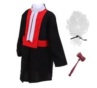 HOOTNEE 1 Set Unisex Judge Costume Judge Outfit with Gavel Wig for Role Play and Performance Height for Pretend Play and Fancy Dress Events