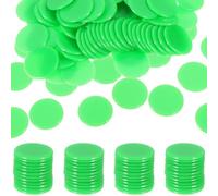 HOOTNEE 100pcs 19mm Bingo Chips Counting Pieces Game Counters Math Game Supplies Solid Green Reward Markers for Bingo Hall