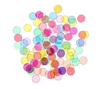 HOOTNEE 100pcs Colorful Transparent Counting Discs with Metal Edges Educational for Early Math Learning and Cognitive Development Preschool Mathematics Aids