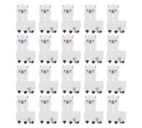HOOTNEE 100pcs DIY Alpaca Wood Buttons 25x16mm White Cartoon 2-Hole Decorative Buttons for Sewing Knitting Craft Supplies