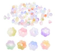 HOOTNEE 100pcs DIY Beads Glass Beads Assorted Color Glossy Look Smooth Surface Lightweight with Holes for Necklace Making and DIY Projects Random Color
