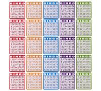 HOOTNEE 100pcs Five-Color Bingo Cards Set - Paper Party Game Supply 20 Cards per Color - Intellectual Development Plaything for Family Gatherings and Carnival Party Favors