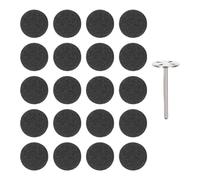 HOOTNEE 101pcs Manicure Sandpaper Disc Set with 15mm 100-grit Coarse Grinding Slices and Mandrel Shaft, Exfoliating Nail Drill Bits for Pedicure Dead Skin Removal and Foot Callus Care