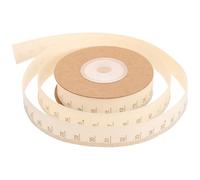 HOOTNEE 10m Cotton Woven Ribbon with Printed Scale 0-40cm, 1.5cm Wide Decorative Ribbon for DIY Wrapping, Flower Packaging and Crafts in Natural Cotton, for Wedding and Home Decoration