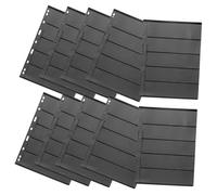 HOOTNEE 10pcs 9-hole Double-sided Stamp Collection Loose-leaf Pages with Black Background Standard Size Stamp Album Inserts for Small Binder Collecting Supplies for Collectors