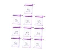 HOOTNEE 10PCS Lavender Sachet Bags Drawstring Organza Mesh for Dried Flowers Jewelry Storage Moisture-resistant Fragrance Pouches with Elegant Lavender Pattern for and Home Use