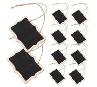 HOOTNEE 10Pcs Mini Wooden Hanging Chalkboard Signs Double Sided Message Boards for Business Hours Table Decorations and Event Labels Easy to Write and Erase