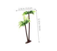 HOOTNEE 10pcs Palm Tree Decor: Miniature Palm Trees - Artificial Plastic Cake Toppers - Realistic Mini Decor For Home Party & Photography Props