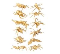 HOOTNEE 12pcs Educational Golden Insect Toys for Toddlers Realistic Mini Insect Figurines Plastic Simulation Models for Learning and Micro-Landscape Decor