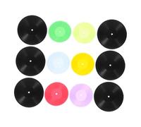 HOOTNEE 12pcs Miniature Vinyl Record Models for Dollhouse Scenery Props Realistic Simulated Black and Transparent Records for DIY Mini House and Desktop Decor
