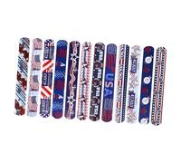 HOOTNEE 12pcs PVC Slap Bands for Fun Independence Day Accessories Patriotic Slap Bracelets Party Favors for Engaging and Safe Playtime