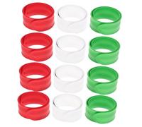 HOOTNEE 12pcs Silicone Slap Bracelets Wristbands Party Favors Festival Assorted Red Green White Wrist Snap Bands for Boys