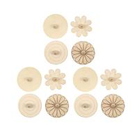HOOTNEE 12Pcs Wooden DIY Gyroscope Set for, Unfinished Rotating Tops with Floral and Plain Patterns, Creative Handcraft Activity for ’S Fine Motor Skills and Play
