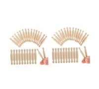 HOOTNEE 15Pcs Miniature Wooden Rolling Pins Dollhouse Accessories Small Mini Rolling Sticks for Kitchen Boys Pretend Play Craft