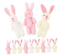 HOOTNEE 15Pcs Small Bunny Plush Ornament Adorable Rabbit Keychain Decorations for Party Supplies Daily Decor