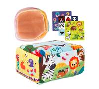 HOOTNEE 1set Cute Animal Tissue Box Toy Sensory Plaything for Boys and Girls Color Recognition Development Safe and Design Engaging Educational Toy for Nursery and Playroom