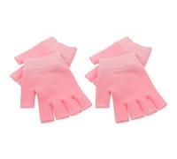 HOOTNEE 2 Pairs Moisturizing Hand Gloves with Gel for Dry Hands, Fingerless Cosmetic Spa Gloves Made of Fabric, for Overnight Use and Healing Skin Disorders
