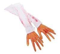 HOOTNEE 2 Pcs Halloween Simulated Arm Hands Fake Bloody Hands with Realistic Design and Delicate Workmanship Rubber and Fabric Props for Cosplay Events