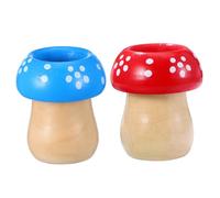 HOOTNEE 2 Pcs Wooden Mushroom Kaleidoscope Rotating Cognitive Plaything for Boys Party Gift with Colorful Visual Effects Random Color