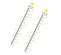 HOOTNEE 2 Sheets Kids Height Chart Wall Stickers with Star Design PVC Growth Chart for Recording Child's Growth in Bedroom Or Kindergarten with Fine Picture Quality