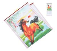 HOOTNEE 2026 Chinese Wall Scroll Calendar Horse Year Paper Hanging Calendar with Traditional Design and Versatile Decoration, for Office and Living Room to Celebrate The New Year
