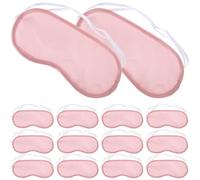 HOOTNEE 20pcs Bulk Eye Masks Sleep Aid Polyester Sleep Eye Masks Pink Blocks Light for Hotel Train Use
