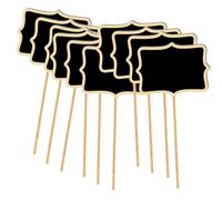 HOOTNEE 20pcs Message Board Signs Mini Chalkboard Toppers 4.7x3.9inch Wooden Lightweight Double-Sided Erasable Can Be Inserted into Potted Plants Leave A Message for Crafts Christmas