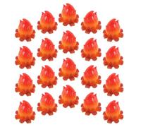 HOOTNEE 20Pcs Miniature Bonfire Model with Artificial Flame Resin Decoration, Portable Tiny Fire Pit for Dollhouse and Outdoor Fairy Garden, Mini Campfire Display for Camping Scene