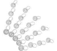 HOOTNEE 20Pcs Stainless Steel Round Numbered Tags 23Mm Metal Id Key Ring Tags 1-20 for Luggage, Bag Labeling and Key Identification in Office and Travel Use