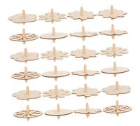 HOOTNEE 24Pcs DIY Wooden Gyro Unfinished Hand-painted Craft for Sturdy Natural Wood Gyroscope Models Educational Portable for Hand-eye Coordination and Creative Play