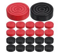 HOOTNEE 24Pcs Wooden Checkers Pieces Set 2.8X0.6Cm Crimson and Ebony Backgammon Game Accessory Universal Board Game Chess Pieces for Family and Travel