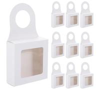 HOOTNEE 25pcs White Paper Red Wine Packaging Boxes with Window, Portable Kraft Box Holder for Outdoor Travel and Many Occasions, Decorative and Safe Wine Bottle Storage Solution