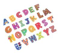 HOOTNEE 26pcs Assorted Colour Iron on Letters Patches for Handicrafts and Hair Accessories, Decorative Embroidered Appliques Made of Polyester, for Home DIY Activities and Clothes Repair