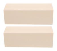 HOOTNEE 2pcs Basswood Blocks Unfinished Wood Blocks for Crafting Artisan DIY Enthusiasts Beige Solid Basswood Easy to Work for Sanding Handmade Crafts and Home Decoration