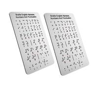 HOOTNEE 2pcs Braille Alphabet Board with Raised Dots for Numbers and Punctuation Beginner-Friendly Braille Learning Tool for Blind Special Education Aid Social Skills and Interactive