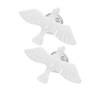 HOOTNEE 2pcs Brooch Accessories Dove Brooch Dove Lapel Badge Peace Lapel Pin Miniature Bird Figurines Bird Model Peace Dove Pin Resin Pigeon Model Brooches Christian Lapel Pin